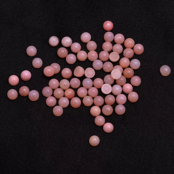Pink Opal 3mm Round Cabochon | Pink Opal Gemstone Round Cabs | Natural Peruvian Pink Opal Semi Precious Gemstone Cabochon Lot | AAA+ Quality - Image 4