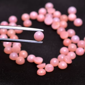 Pink Opal 3mm Round Cabochon | Pink Opal Gemstone Round Cabs | Natural Peruvian Pink Opal Semi Precious Gemstone Cabochon Lot | AAA+ Quality
