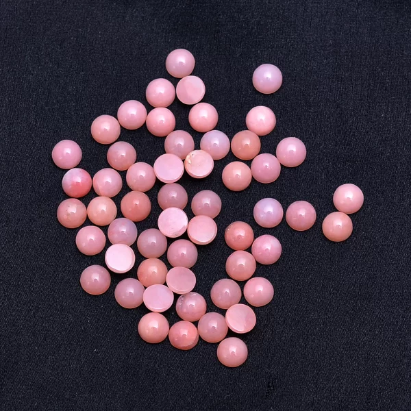 Pink Opal 3mm Round Cabochon | Pink Opal Gemstone Round Cabs | Natural Peruvian Pink Opal Semi Precious Gemstone Cabochon Lot | AAA+ Quality - Image 2