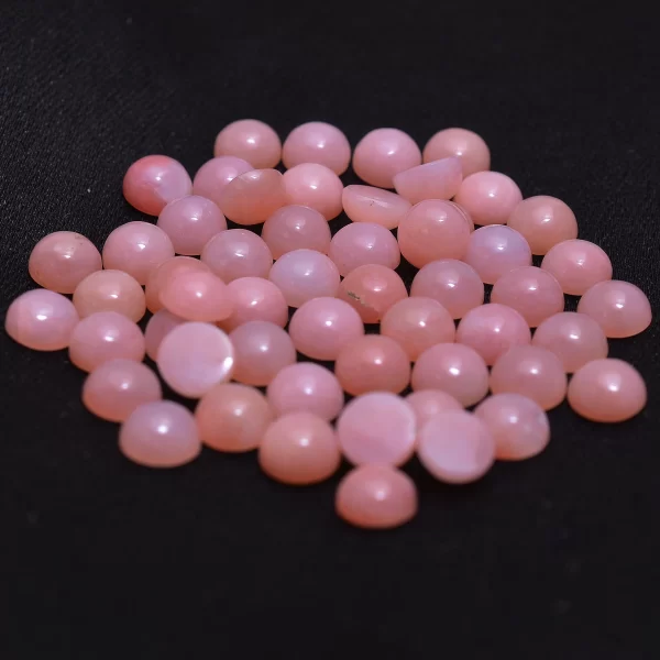 Pink Opal 3mm Round Cabochon | Pink Opal Gemstone Round Cabs | Natural Peruvian Pink Opal Semi Precious Gemstone Cabochon Lot | AAA+ Quality - Image 3