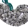 AAA+ Green Rutilated Quartz 8mm-10mm Faceted Nugget Beads | Natural Green Rutile Step Cut Tumbled Semi Precious Gemstone Beads | 7" Strand