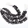 AAA+ Hypersthene 11mm-14mm Pear Smooth Briolette Beads | Natural Black Hypersthene Semi Precious Gemstone Beads for Jewelry | 8inch Strand - Image 3