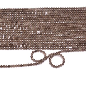 AAA+ Smoky Quartz 2mm-3mm Micro Faceted Rondelle Beads | 13inch Strand | Natural Brown Somky Quartz Semi Precious Gemstone Beads for Jewelry