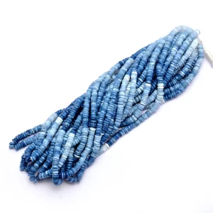 AAA+ Blue Opal 5mm-6mm Smooth Heishi Spacer Beads | 16" Strand | Natural Multi Blue Opal Semi Precious Gemstone Wheel Rondelle Loose Beads