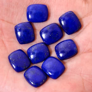 AAA+ High Quality Lapis Lazuli 12x14mm Smooth Loose Cabochon | Natural Blue Lapis Semi Precious Gemstone Flat Back Cushion Rectangle Cabs
