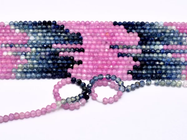 AAA+ Multi Sapphire Precious Gemstone 3mm-4mm Faceted Rondelle Beads | 13inch Strand | Natural Rare Multi Sapphire Gemstone Loose Beads - Image 3