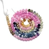 AAA+ Multi Sapphire Precious Gemstone 3mm-4mm Faceted Rondelle Beads | 13inch Strand | Natural Rare Multi Sapphire Gemstone Loose Beads