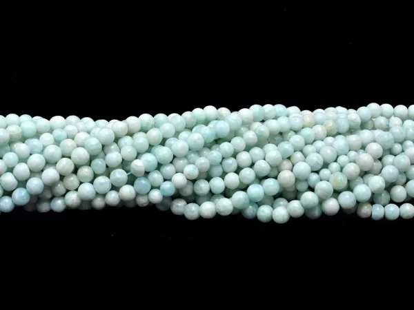 Amazonite Round Smooth Beads, Gemstone 5mm-6mm Beads | 13inch Strand | Natural Amazonite Semiprecious Gemstone Loose Round Beads for Jewelry - Image 3