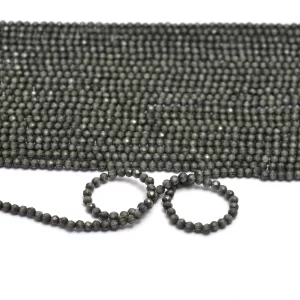 AAA+ Monalisa Stone 2mm-2.5mm Faceted Rondelle Beads | 13inch Strand | Grey Monalisa Semi Precious Gemstone Loose Beads for Jewelry Making