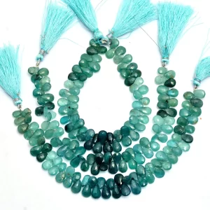 Natural Grandidierite Gemstone 7x10mm Pear Briolette Faceted Beads | 8inch Strand | AAA+ Grandidierite Semi Precious Gemstone Loose Beads