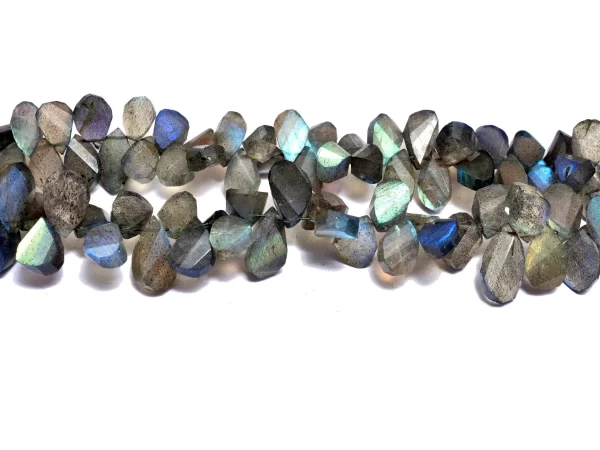 Rare Labradorite Gemstone Twisted Pear Briolettes | 6x10mm-8x12mm Faceted Beads | AAA+ Natural Labradorite Blue Fire Semi Precious Gemstone