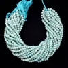 Amazonite Round Smooth Beads, Gemstone 5mm-6mm Beads | 13inch Strand | Natural Amazonite Semiprecious Gemstone Loose Round Beads for Jewelry