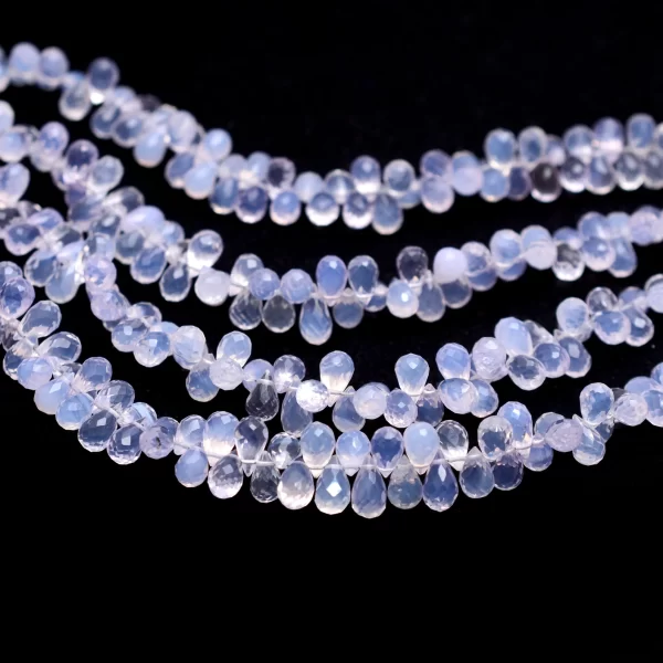 AAA+ Lavender Gemstone 7x5mm Faceted Teardrop Briolette Beads | 8inch Strand | Natural Scorolite Lavender Quartz Precious Gemstone Beads - Image 4