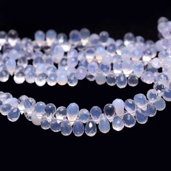 AAA+ Lavender Gemstone 7x5mm Faceted Teardrop Briolette Beads | 8inch Strand | Natural Scorolite Lavender Quartz Precious Gemstone Beads - Image 5
