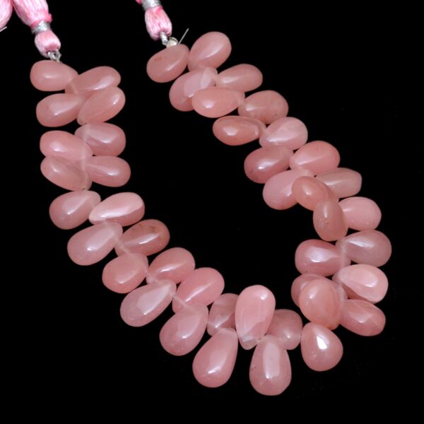 AAA+ Peach Guava Quartz Smooth Pear Briolette Beads | 8inch Strand | Natural Guava Quartz Semi Precious Gemstone Loose Beads for Jewelry - Image 4