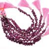 AAA+ Rhodolite Garnet 6mm-7mm Faceted Heart Briolette Beads | 8inch Strand | Natural Rhodolite Semi Precious Gemstone Loose Briolette Beads - Image 2