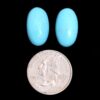 20.9 Cts Arizona Turquoise Oval Cabochon Pair | Blue Turquoise Gemstone 12x20mm Cabochons | Natural Turquoise Oval Shape Cabs for Jewelry - Image 2